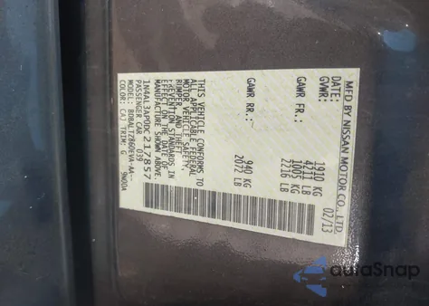 2013 Nissan Altima 2.5 Sv z USA, uszkodzony, nr VIN 1N4AL3AP0DC217857